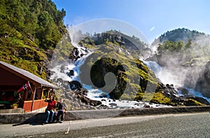 Famous Odda waterfalls, Norway