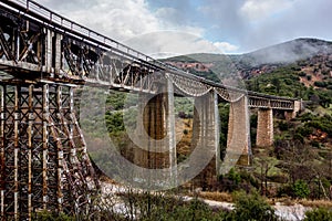 Famous old Gorgopotamos bridge in Greece near Lamia which was blown up in WWII