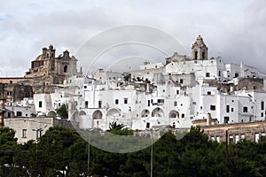 The famous old town of Ostuni also called the white city