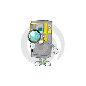 A famous of one eye parking ticket machine Detective cartoon character design
