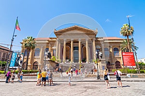 Famous opera house Teatro Massimo in Palermo, Sicily, Italy