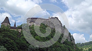 Famous Orava castle in rock, Slovakia. Zoom in