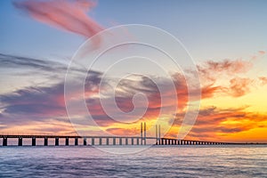 The famous Oresund bridge between Denmark and Sweden