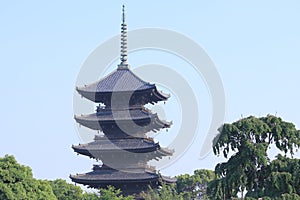 Famous pagoda temple Kyoto Japan