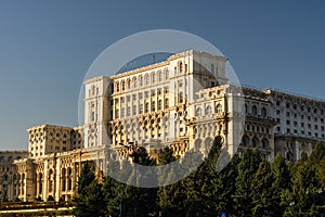 Famous Palace of the Parliament (Palatul Parlamentului) in Bucharest, capital of Romania