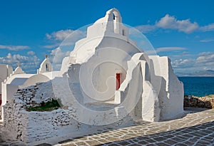 Famous Paraportiani church on Mykonos in Greece