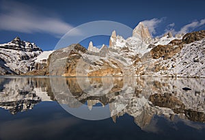 Reflection in Laguna de los Tres of peak Fitz Roy photo