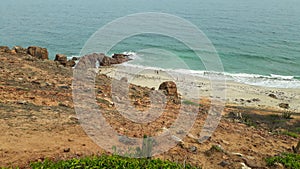 Famous Pedra Furada natural rock arch in Jericoacoara beach, Brazil