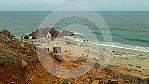 Famous Pedra Furada natural rock arch in Jericoacoara beach, Brazil