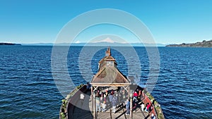 Famous Pier Of Frutillar In Los Lagos Chile.