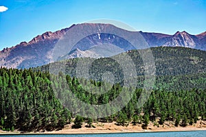 Pike`s Peak From Crystal Creek Reservoir Colorado photo