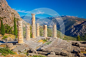 Famous place - Ancient Ruins in Delphi, Greece