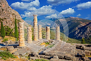Famous place - Greek Ancient Ruins in Delphi, Greece
