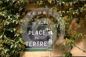 Place du Tertre street sign photo