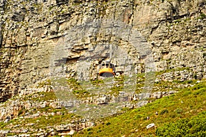 Famous place to visit in south africa, the table mountain and his cable car