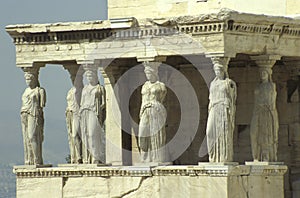 The Erechtheion on the Acropolis with the porch of the Caryatids