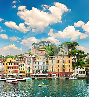 Famous Portofino village on Ligurian coast photo