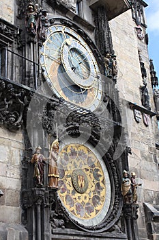 Famous Prague astronomical clock, the old Atomic clock in the Czech capital.