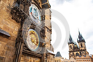 Famous Prague chimes. Prague Astronomical Clock