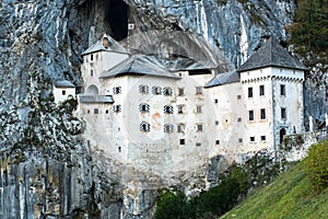 Famous Predjama castle in the mountain, build inside the rock, Slovenia