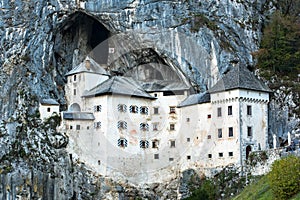 Famous Predjama castle in the mountain, build inside the rock, Slovenia
