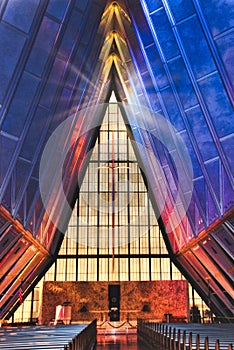 Protestant Chapel at the United States Air Force Academy Chapel in Colorado photo