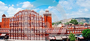 Famous Rajasthan landmark - Hawa Mahal palace (Palace of the Winds), Jaipur, Rajasthan