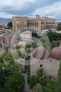 The famous red domes of the Church of St. John of the Hermits S