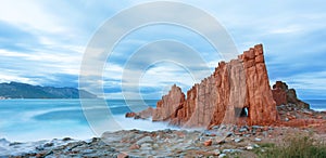 Famous Red Rock in Arbatax, Sardinia Italy