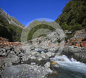 The Famous Red Rocks of the Otira Gorge, New Zealand