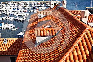 Famous red tiled rooftops in Dubrovnik