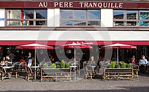 The famous restaurant Au pere tranquille, Paris, France.