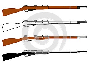 Famous rifle weapon WWII, URSS