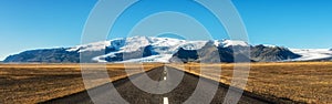 Famous ring road in Iceland leading to Vatnajokull, also known a photo