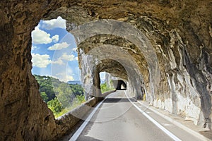 Famous road with arch in the rock called