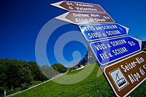 Famous road ascend to Alpe di Siusi peak