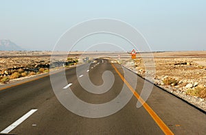 Famous road number 90, which crosses Israel from north to south in the Jordan Valley,