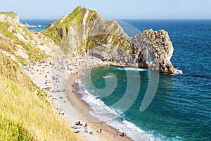 Famous rock arch at Durdle Door, Dorset, England UK