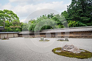 Famous Rock Garden Ryoanji in Kyoto