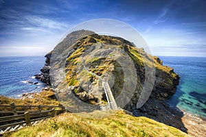 The Famous Rock at Tintagel in Cornwall, England