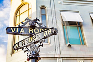 The famous Rodeo Drive in Los Angeles, California. Street for shopping and fashion