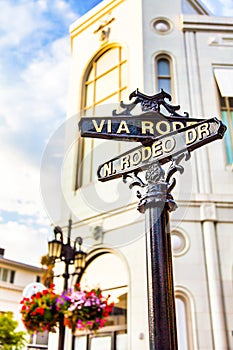 The famous Rodeo Drive in Los Angeles, California. Street for shopping and fashion