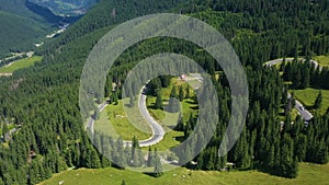 Famous romanian mountain road Transalpina at the sunny summer day