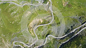 Famous romanian mountain road Transalpina at the sunny summer day