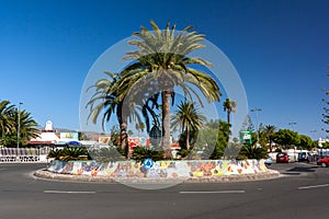 Famous roundabout in Playa del Ingles