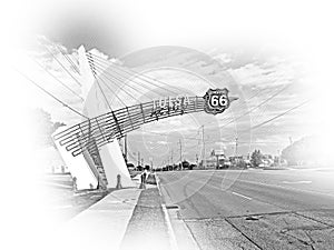 The famous Route 66 Gate in Tulsa Oklahoma