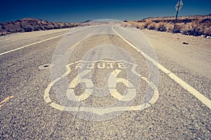 Famous Route 66 landmark on the road.