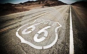 Famous Route 66 landmark on the road.