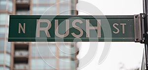 Rush Street Sign in Chicago photo