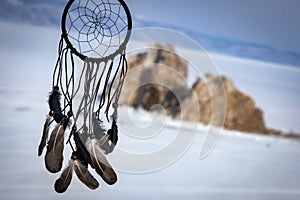 Famous and sacred chamainc roc on Olkhon island